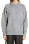 Loulou Studio Bruzzi Wool-cashmere Raglan-sleeve Crop Sweater In Grey Melange