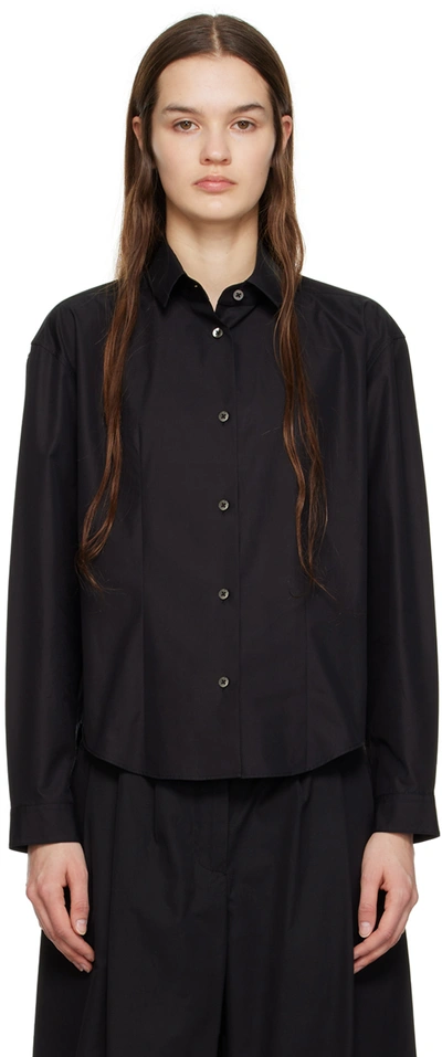 The Row Pierre Cotton Button-up Shirt In Black