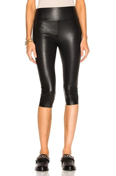 Sprwmn High Waist Crop Leather Legging In Black