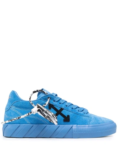 Off-white Arrow Suede Vulcanized Low-top Trainers In Blue
