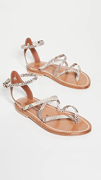 Kjacques Epicure Leather Sandals In Neutrals, Brown, Animal Print. In Kampal Duna