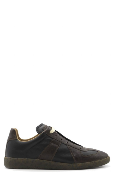 Maison Margiela Replica Bicolor Leather Low-top Sneakers In T8013 Black