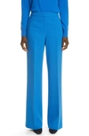 Lafayette 148 Dalton Wide-leg Wool-blend Pants In Ultramarine