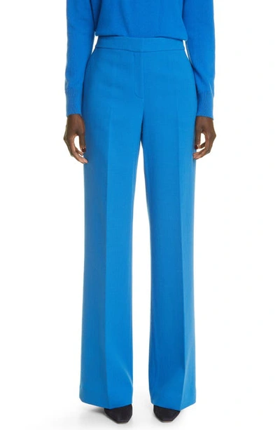 Lafayette 148 Dalton Wide-leg Wool-blend Pants In Ultramarine