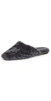 Vince Callum Shearling Cozy Slide Mules In Charcoal Blue