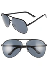 Quay Women's Vivienne Brow Bar Aviator Sunglasses, 65mm In Black/ Smoke