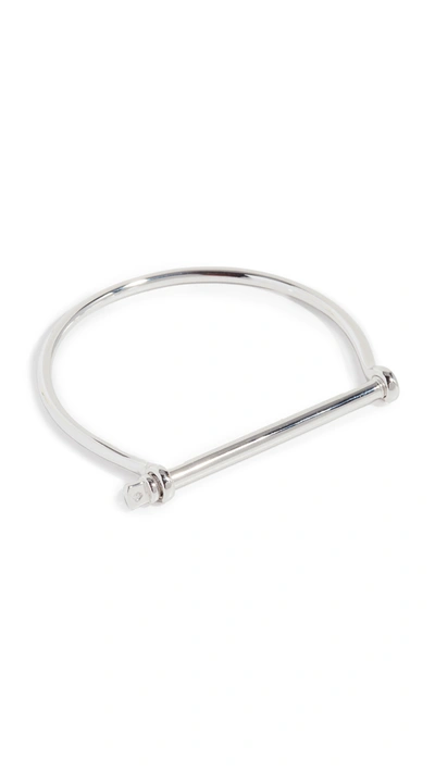 Miansai Thin Screw Cuff Bracelet In Polished Silver