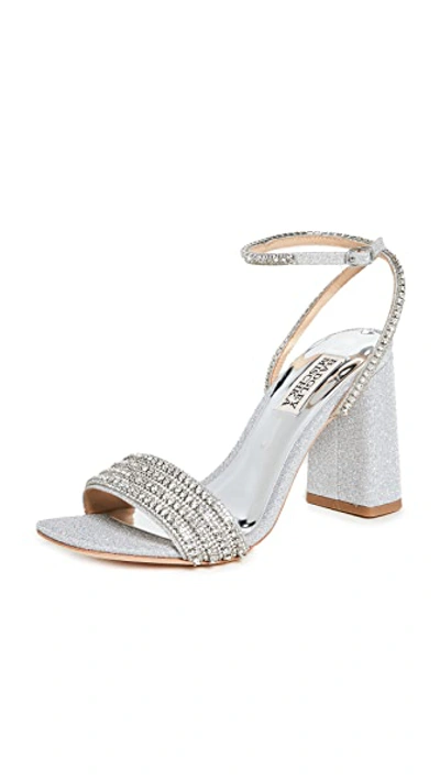 Badgley Mischka Women's Becca Ankle Strap High Heel Sandals In Silver