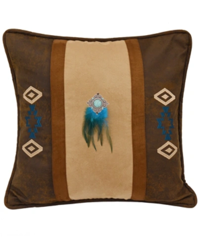 Hiend Accents Southwest Embroidered Faux Suede 18"x18" Pillow In Multi