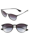 Ray Ban Ray-ban Erika Round Sunglasses, 54mm In Black/black Gradient