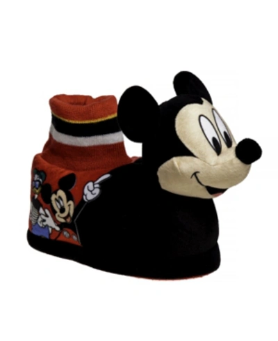 Disney Kids' Toddler Boys Mickey Mouse Slippers In Black-red