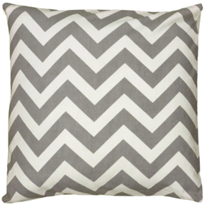 Rizzy Home Chevron Polyester Filled Decorative Pillow, 18" X 18" In Gray