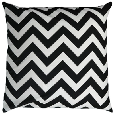 Rizzy Home Chevron Polyester Filled Decorative Pillow, 18" X 18" In Black