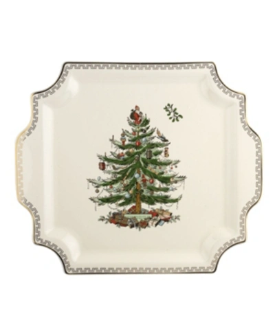 Spode Christmas Tree Square Platter In White Multi
