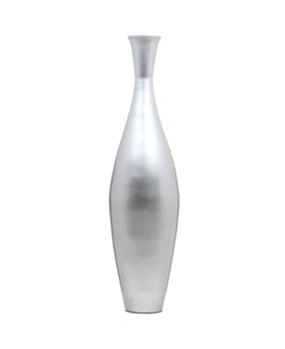 Uniquewise Tall Modern Narrow Trumpet Floor Vase In Silver-tone