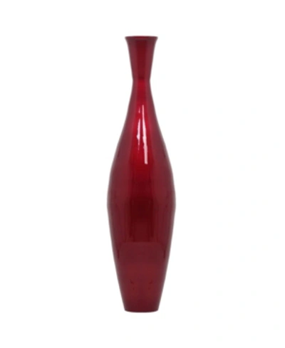 Uniquewise Tall Modern Narrow Trumpet Floor Vase In Red