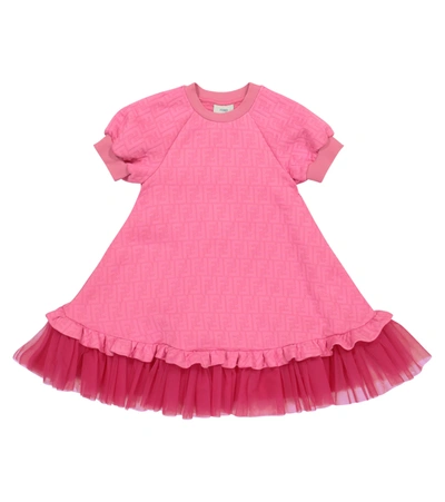 Fendi Kids' Ff Logo-jacquard Dress In Pink