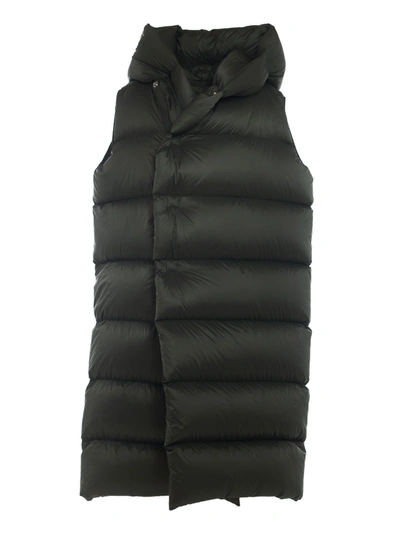 Rick Owens Quilted Vest In Green