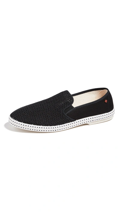 Rivieras Classic 20 Canvas Loafers In Black