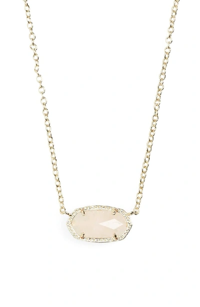 Kendra Scott Signature Elisa Necklace, 15 In Gold/ Rose Quartz