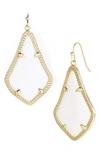 Kendra Scott Signature Alex Drop Earrings In White Mother Of Pearl/ Gold