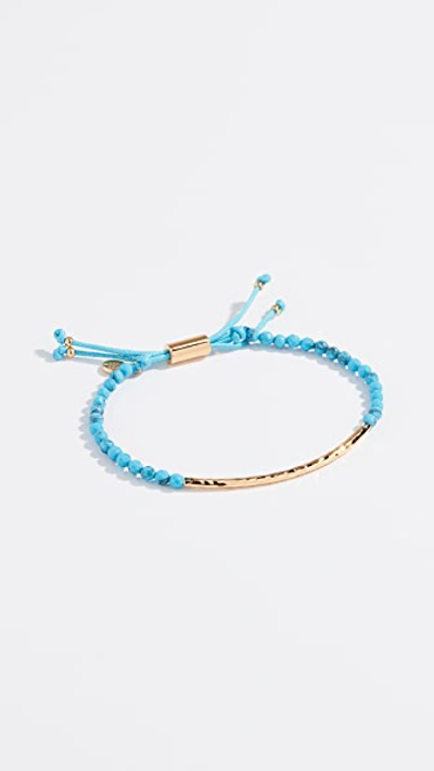 Gorjana Power Gemstone Beaded Bracelet In Turquoise/gold
