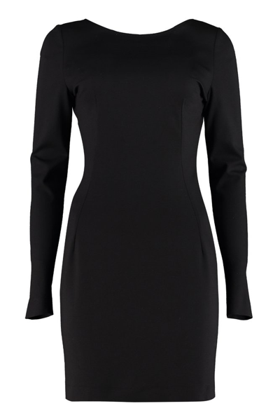 Dolce & Gabbana Open-back Stretch-knit Minidress In Black