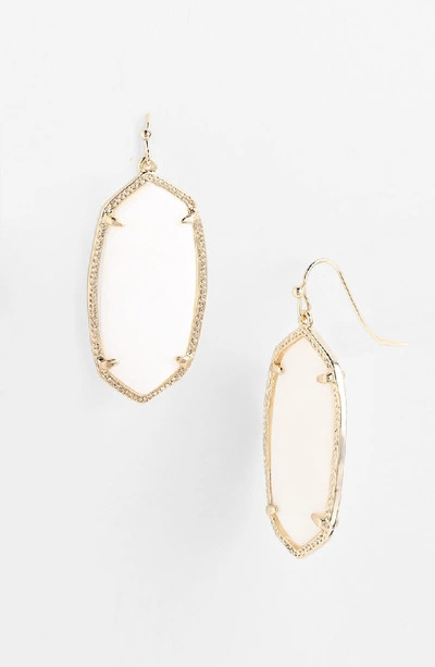 Kendra Scott Danielle - Large Oval Statement Earrings In White Mother Of Pearl/ Gold