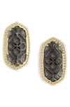 Kendra Scott Ellie Filigree Stud Earrings In Gold/ Gunmetal Mix