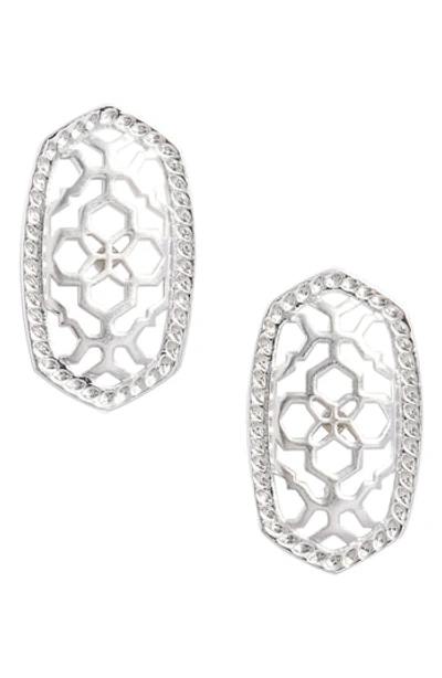 Kendra Scott Filigree Ellie Stud Earrings In Silver