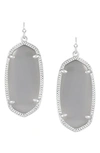 Kendra Scott Signature Elle Drop Earrings In Slate Cats Eye/ Silver