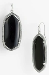 Kendra Scott Signature Elle Drop Earrings In Black/ Silver