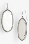 Kendra Scott Signature Elle Drop Earrings In White Mother Of Pearl/ Silver