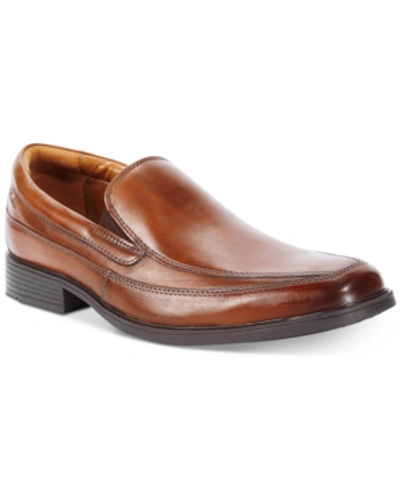 Clarks Men's Tilden Free Loafer Men's Shoes In Dark Tan Leather