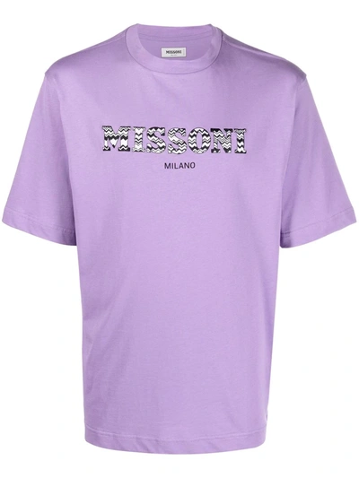 Missoni Logo-print Short-sleeved T-shirt In Violett | ModeSens