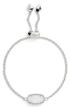 Kendra Scott Elaina Kyocera Opal Bracelet In White Opal/ Silver