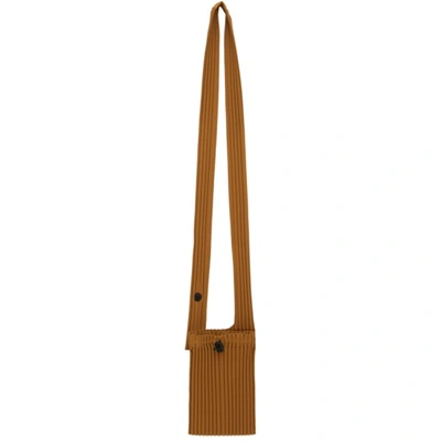 Issey Miyake Pleated Messenger Bag In 45-brown/peat Brown/