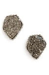 Kendra Scott Tessa Stone Stud Earrings In Rhodium/ Platinum Drusy