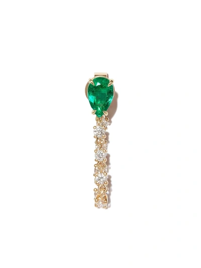 Anita Ko 18k Yellow Gold Emerald Loop Diamond Earring