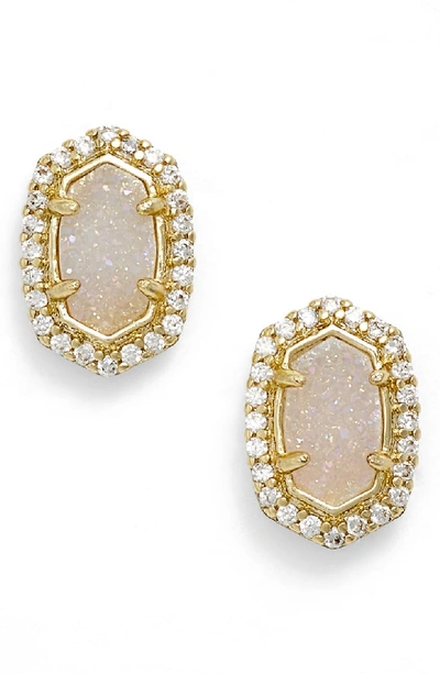 Kendra Scott 'cade' Drusy Stud Earrings In Gold Iridescent Drusy