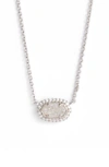 Kendra Scott Chelsea Statement Necklace In Iridescent Drusy/ Silver