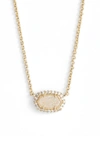 Kendra Scott Chelsea Pendant Necklace In Iridescent Drusy/ Gold