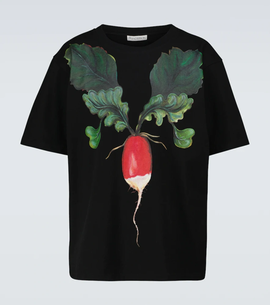 Jw Anderson Radish Print Short-sleeve T-shirt In Schwarz | ModeSens