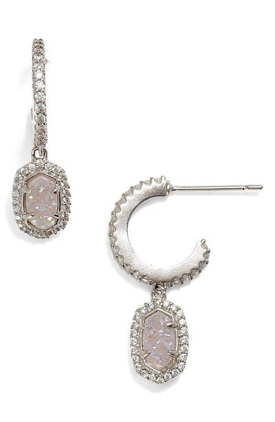 Kendra Scott 'cale' Hoop Earrings In Silver Iridescent Drusy