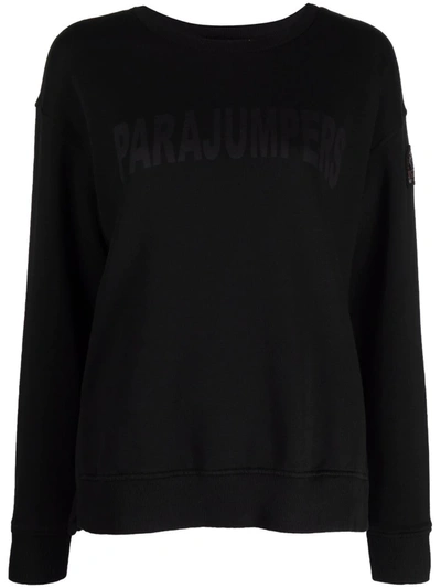 Parajumpers Black Logoed Crew-neck Sweatshirt