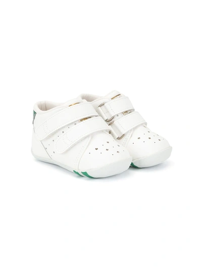 Miki House Babies' Double Strap First Shoes In 白色