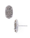 Kendra Scott Ellie Oval Stone Stud Earrings In Platinum Drusy/ Silver
