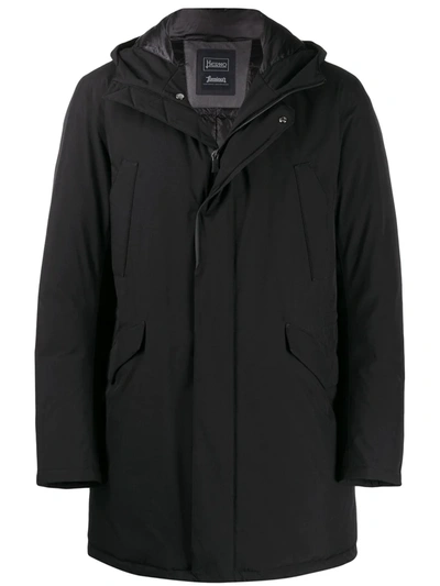 Herno Hooded Coat In Black