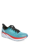Hoka One One Clifton 8 Running Shoe In Real Teal / Aquarelle