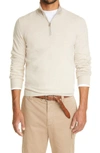 Brunello Cucinelli Quarter Zip Cashmere Pullover In Sand